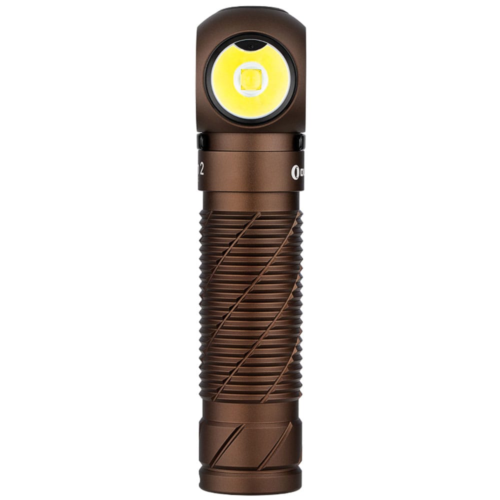 Lampe de poche frontale et angle Perun 2 Cool White avec bandeau - 2500 lumens Olight - Desert Tan 