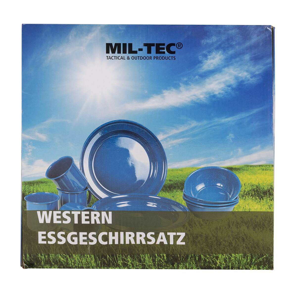 Set de vaisselle de voyage Western 12 pcs. Mil-Tec - Blue