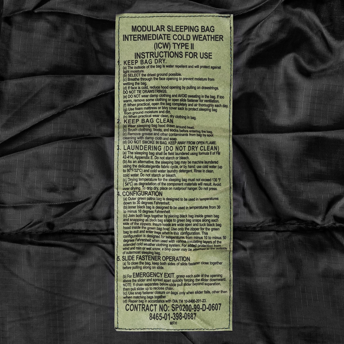 Sac de couchage modulable US Army ICW Type II MFH - Black