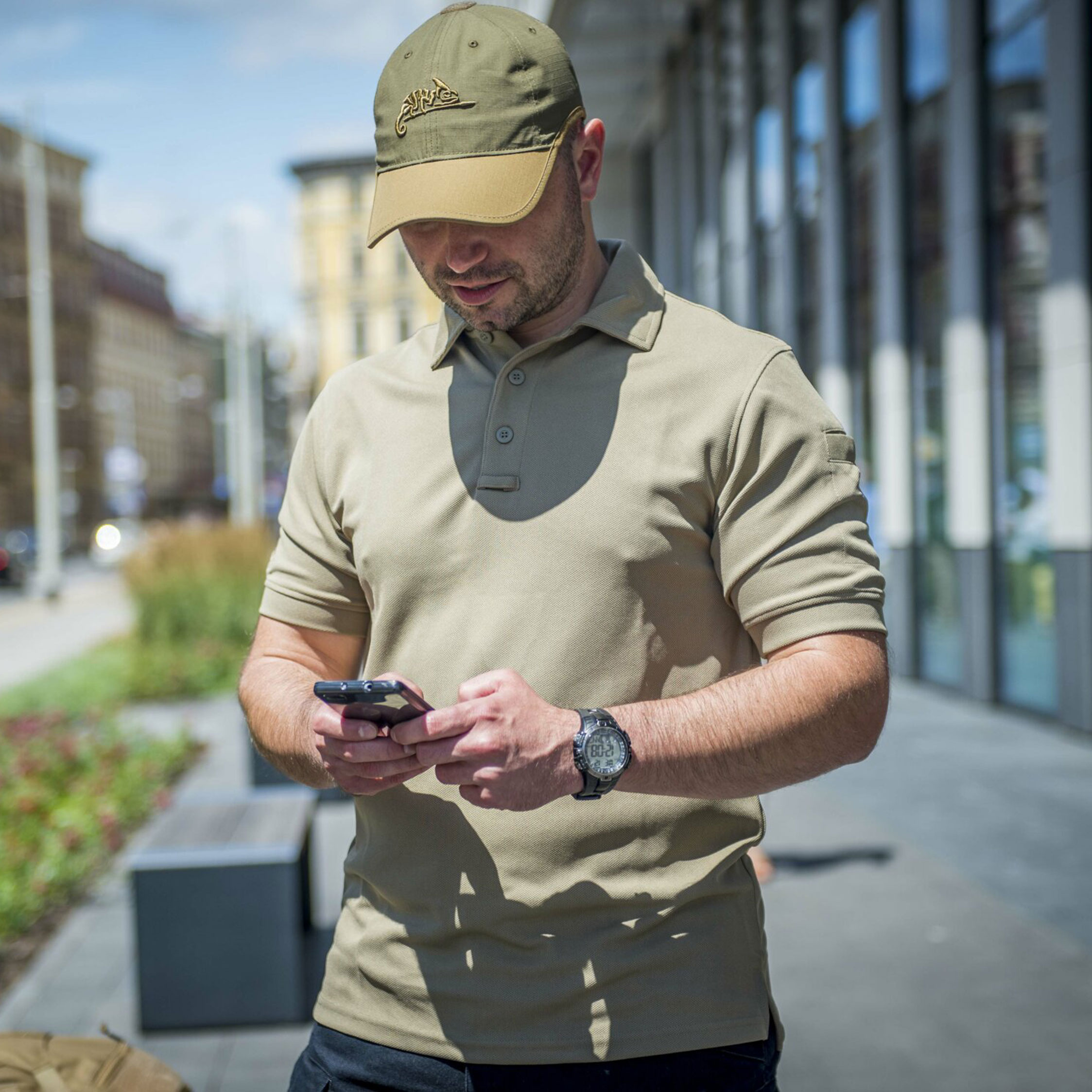 Casquette Logo Cap PolyCotton Rip-Stop Helikon - Adaptive Green/Coyote