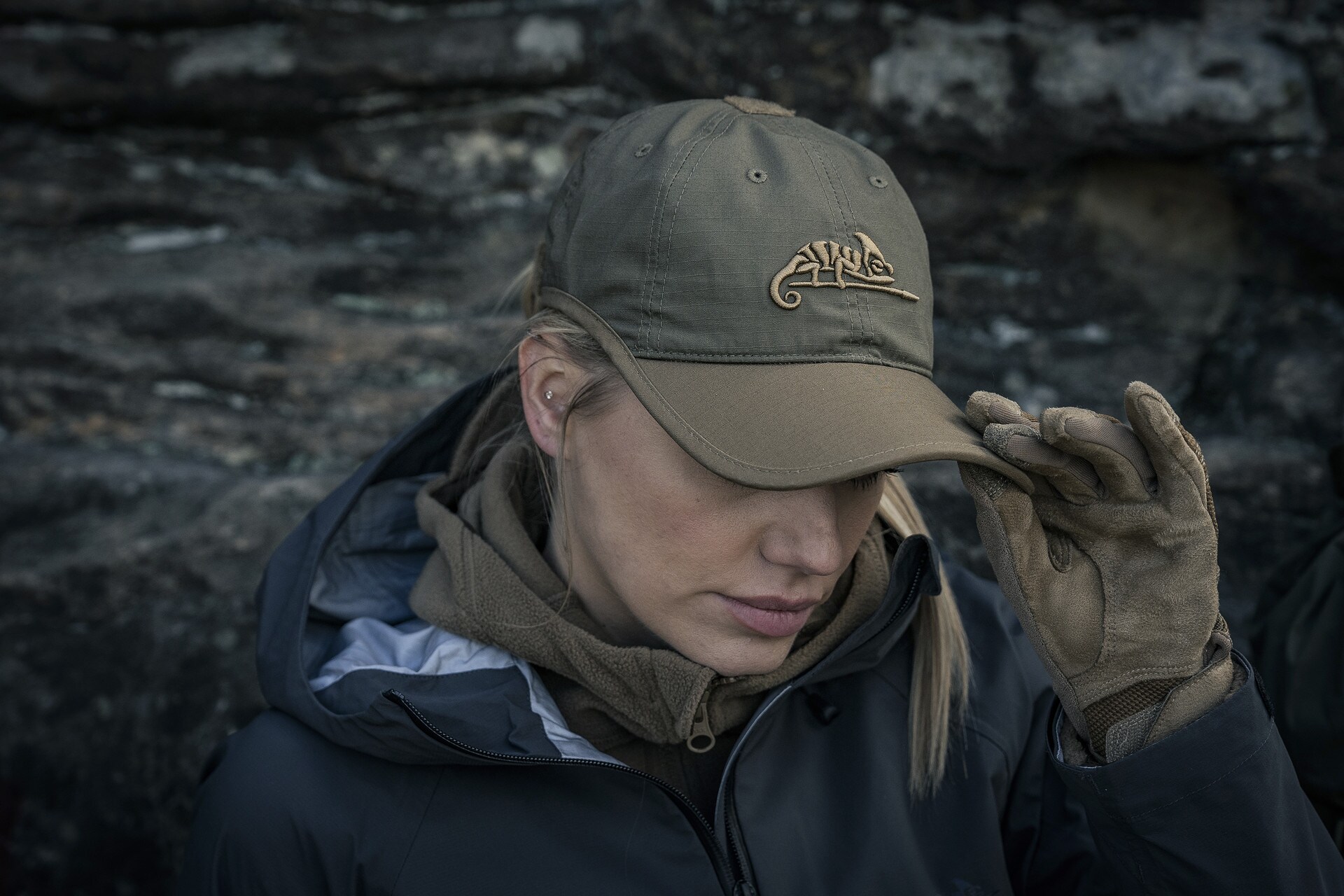 Casquette Logo Cap PolyCotton Rip-Stop Helikon - Adaptive Green/Coyote
