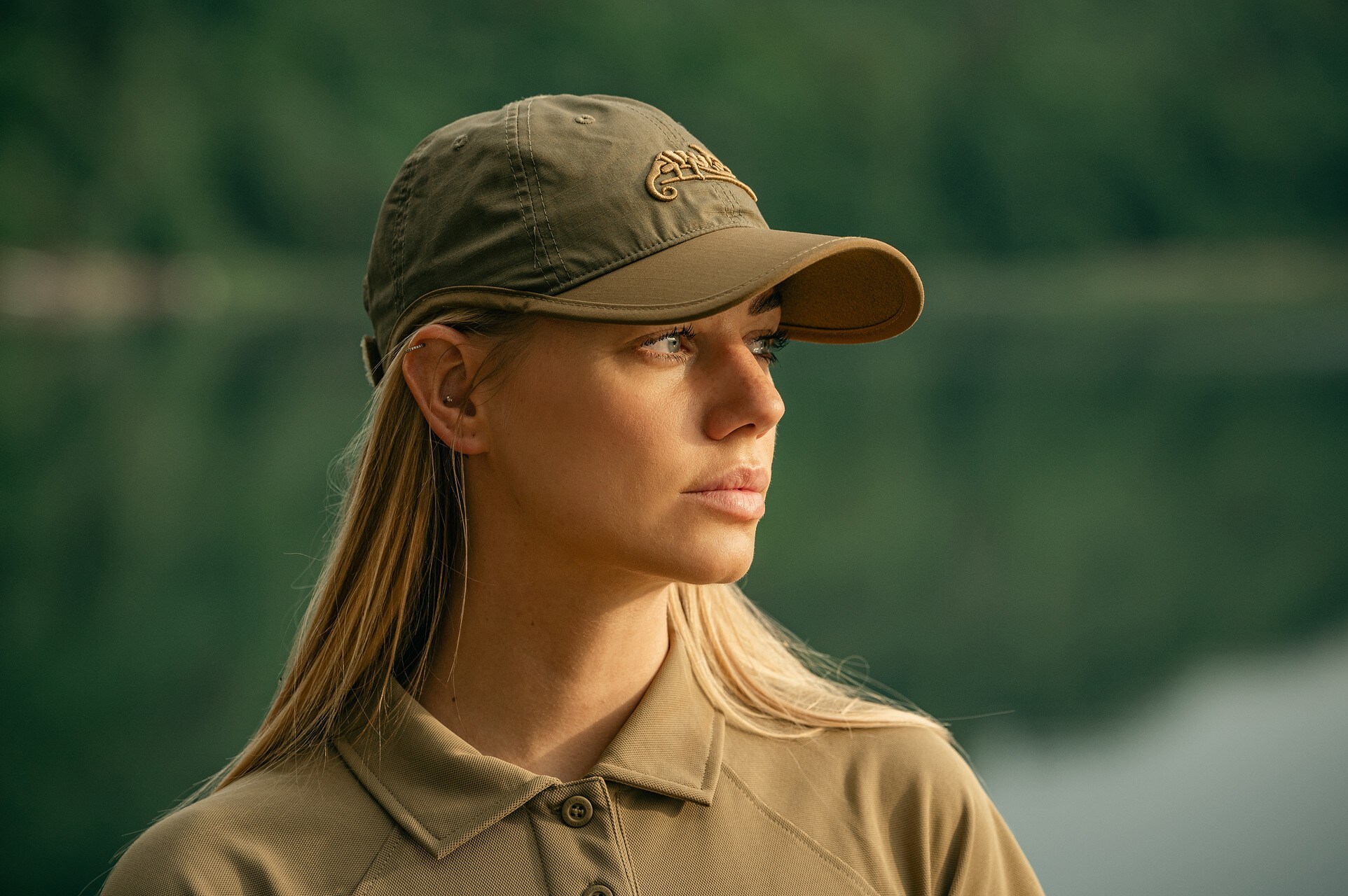 Casquette Logo Cap PolyCotton Rip-Stop Helikon - Adaptive Green/Coyote