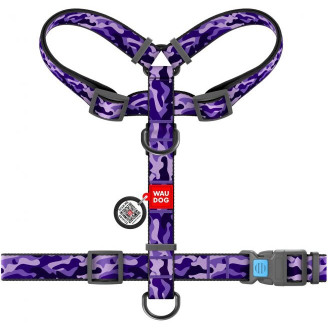 Harnais anatomique pour chien WauDog 15 mm - Purple Camo