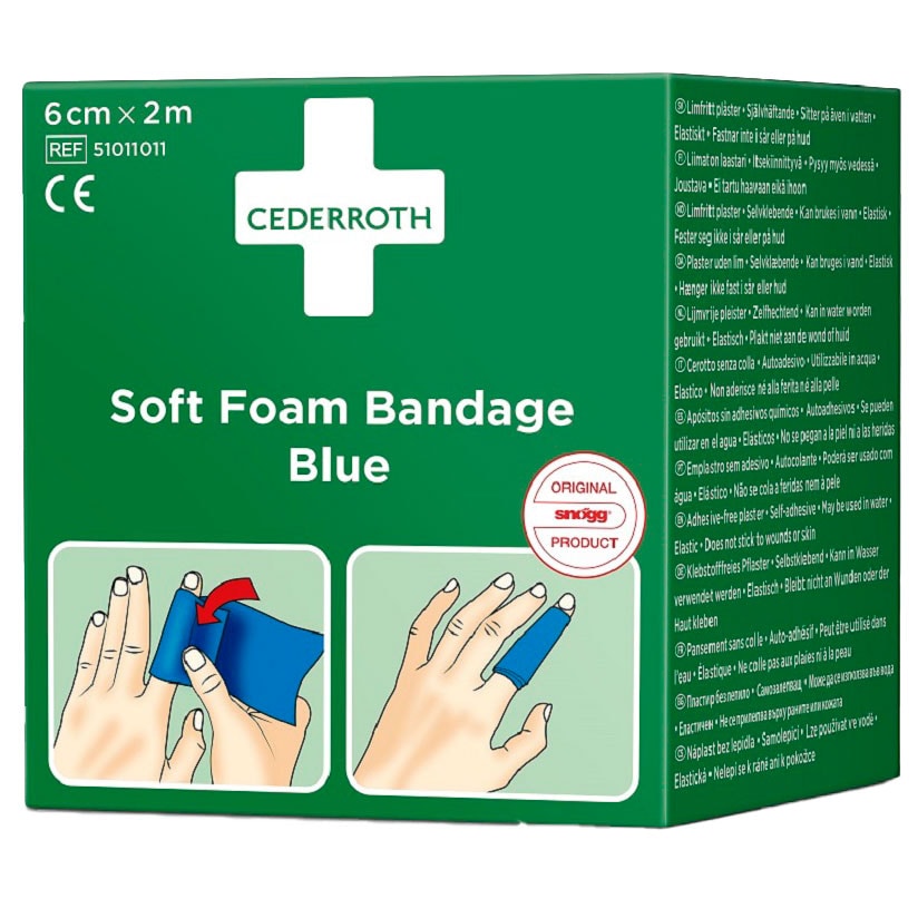 Pansement adhésif Soft Foam Bandage 6 cm x 2 m Cederroth - Blue