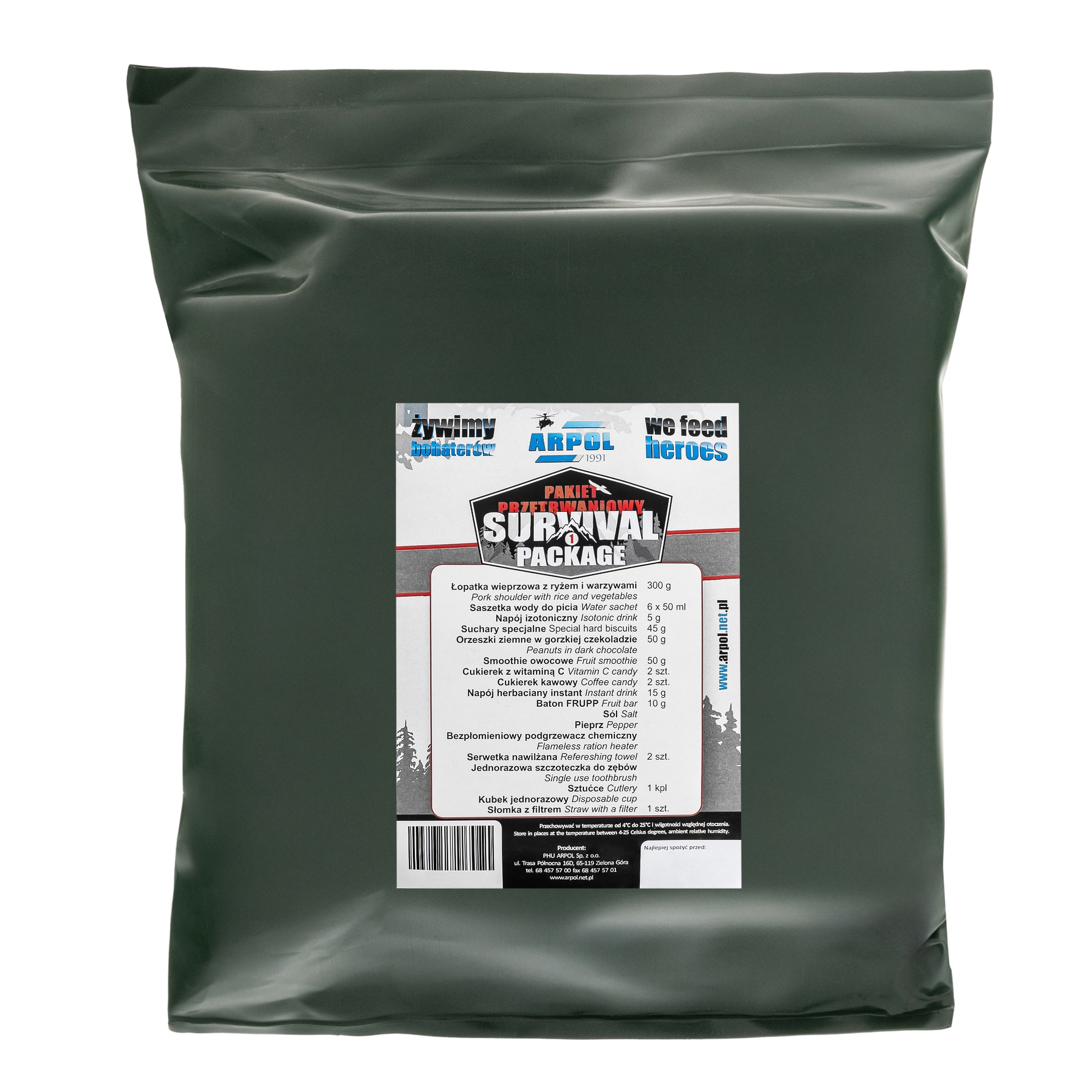 Ration alimentaire Paquet de survie 1 - épaule avec riz et légumes Arpol