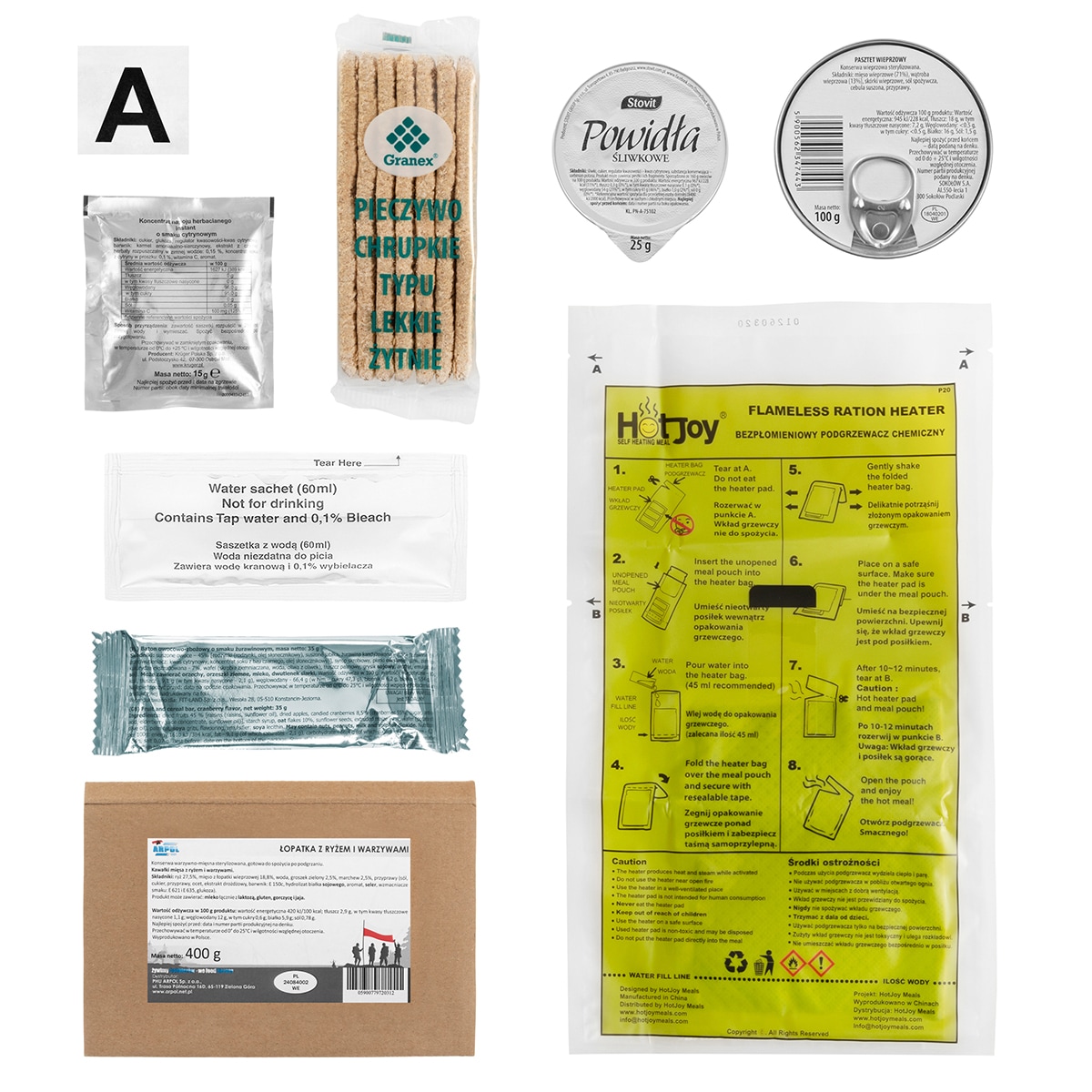 Ration alimentaire individuelle de combat épaule avec riz, bograd Arpol