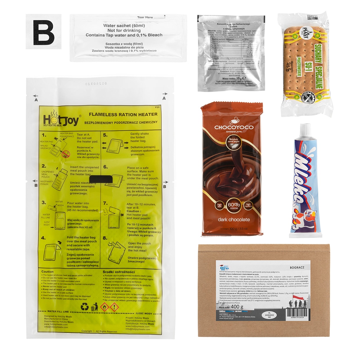 Ration alimentaire individuelle de combat épaule avec riz, bograd Arpol