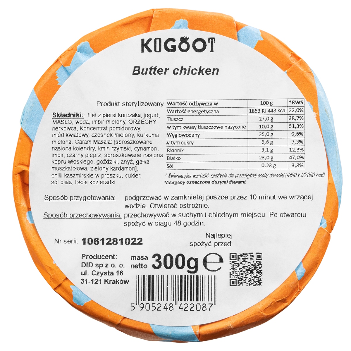 Aliments en conserve  Butter chicken 300 g Kogoot 