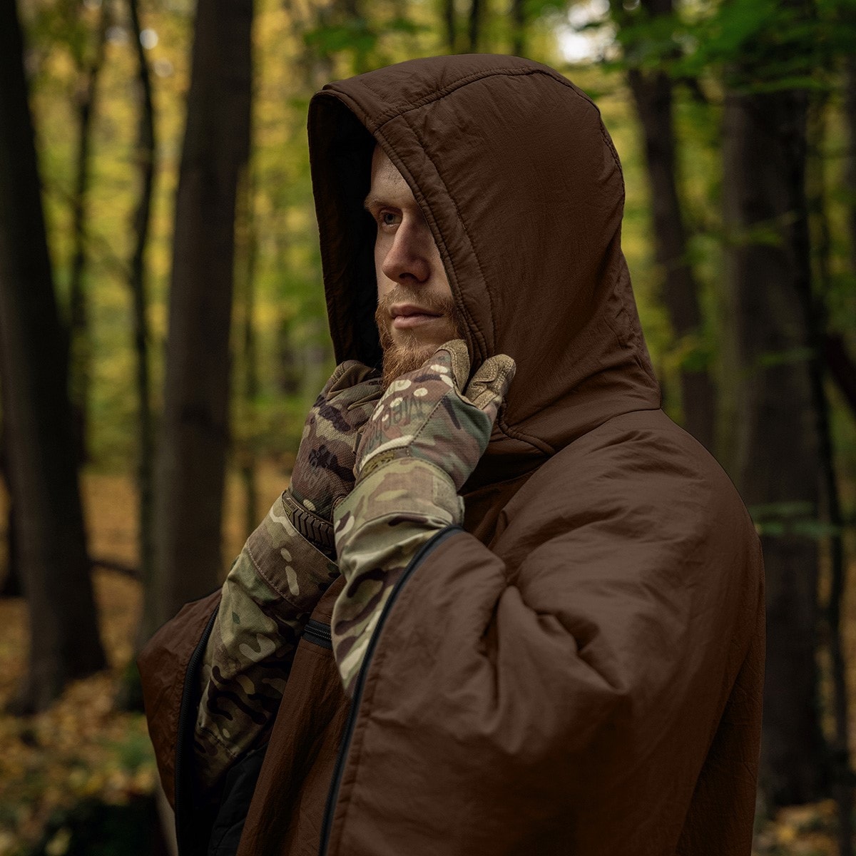 Poncho avec fonction de sac de couchage Swagman Roll Climashield Apex Helikon - Earth Brown