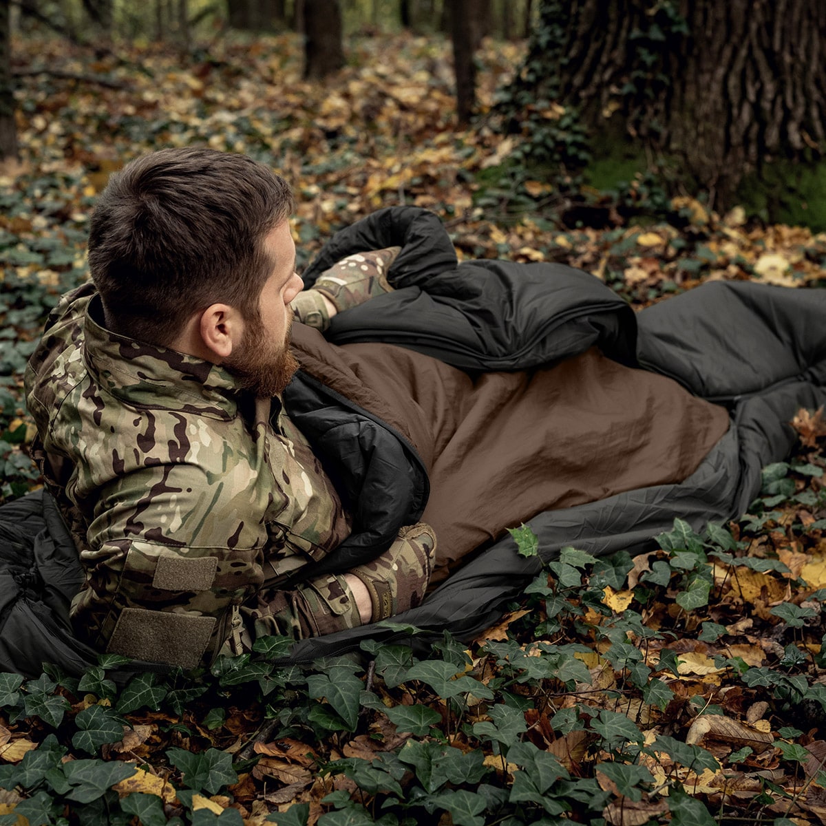 Poncho avec fonction de sac de couchage Swagman Roll Climashield Apex Helikon - Earth Brown