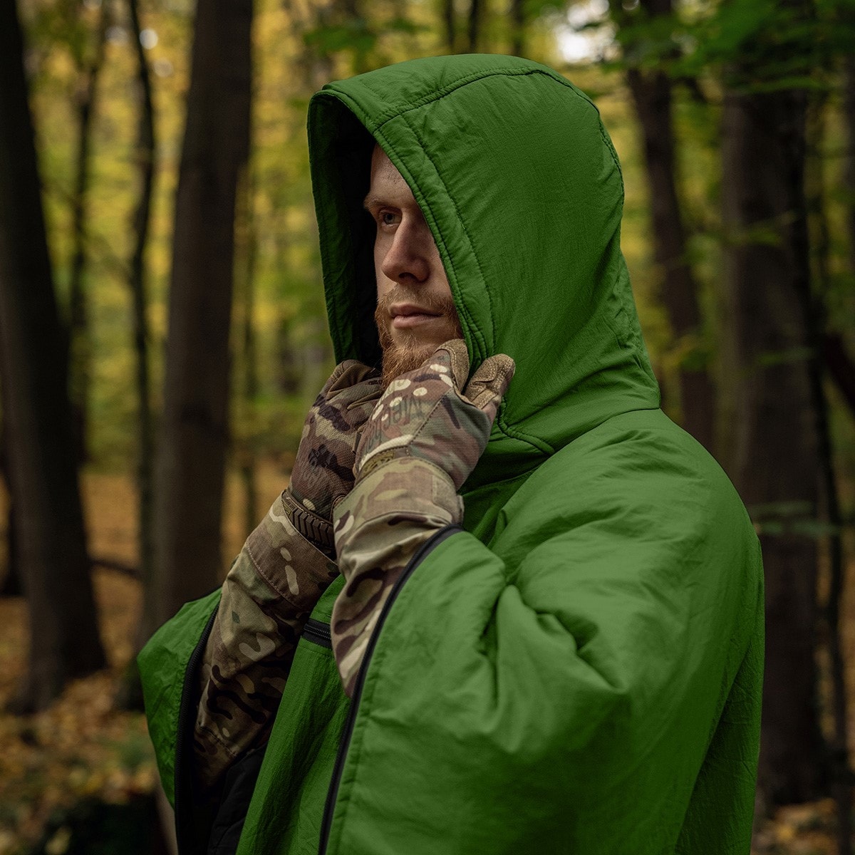 Poncho avec fonction de sac de couchage Swagman Roll Climashield Apex Helikon - Grass Green