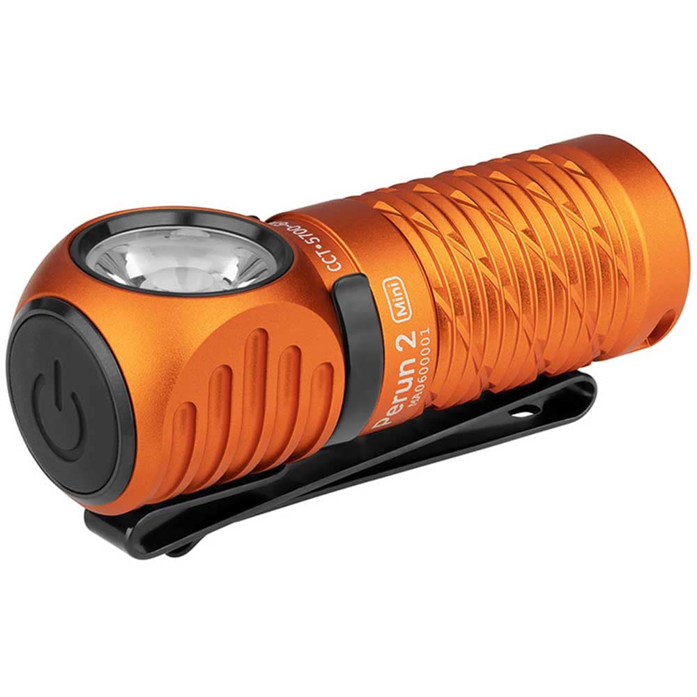 Lampe de poche frontale et angle Perun 2 Mini Kit  avec bandeau 1100 lumens Olight - Orange 