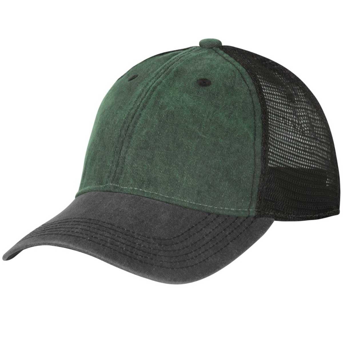 Casquette Trucker Plain Helikon - Dirty Washed Green/Black A