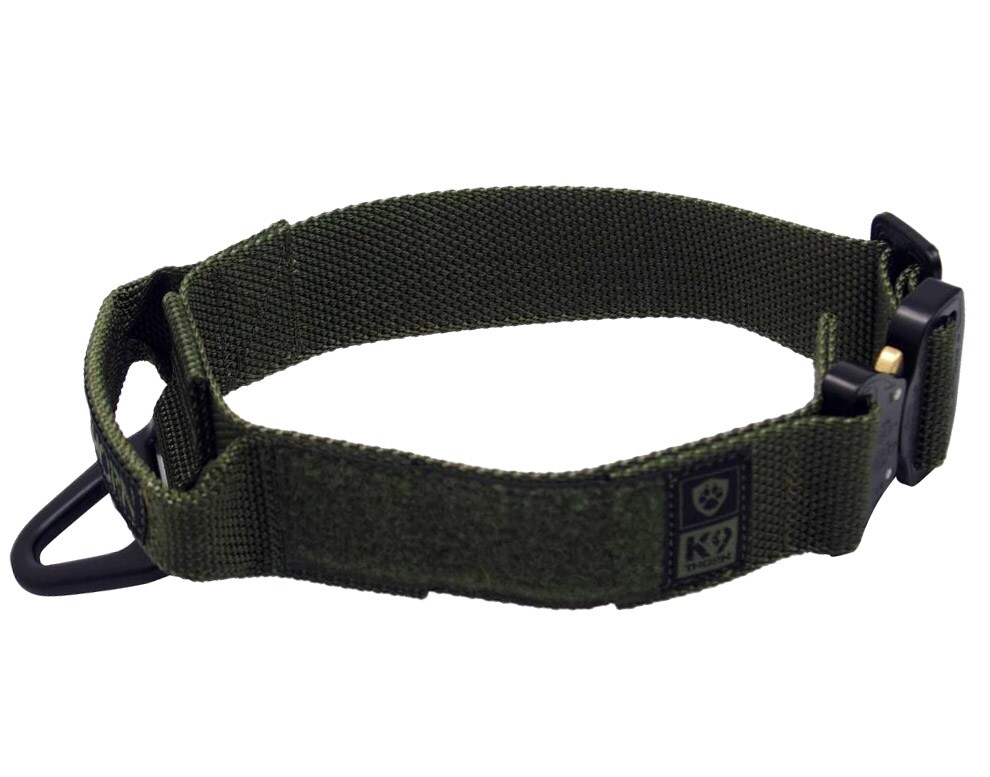 Collier tactique pour chien de taille moyenne Cobra Bravo K9 Thorn - Olive