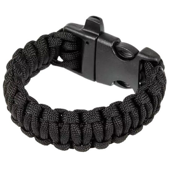 Bracelet Paracord boucle de fermeture avec sifflet Element - Black