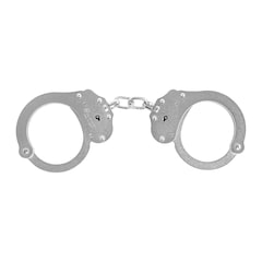 Menottes à chaîne Chain Steel Single Sided Double Lock Alcyon - Silver