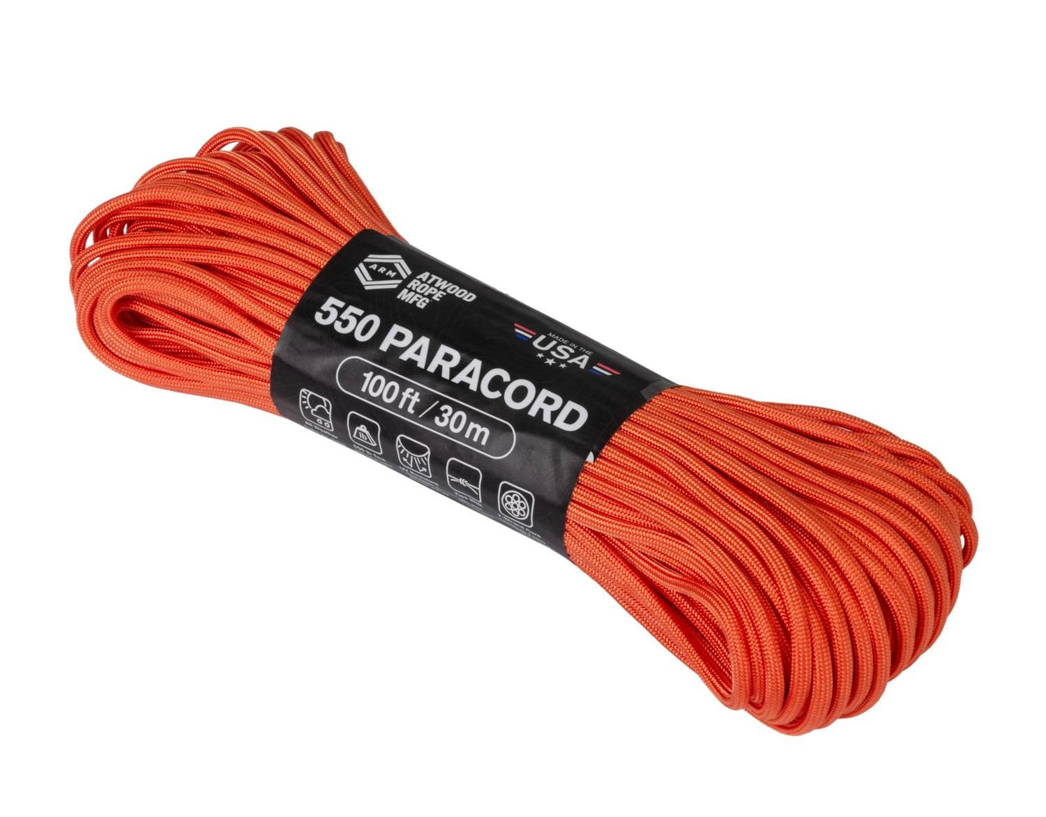 Corde 550 Paracord 30 m Atwood Rope MFG - Burnt Orange