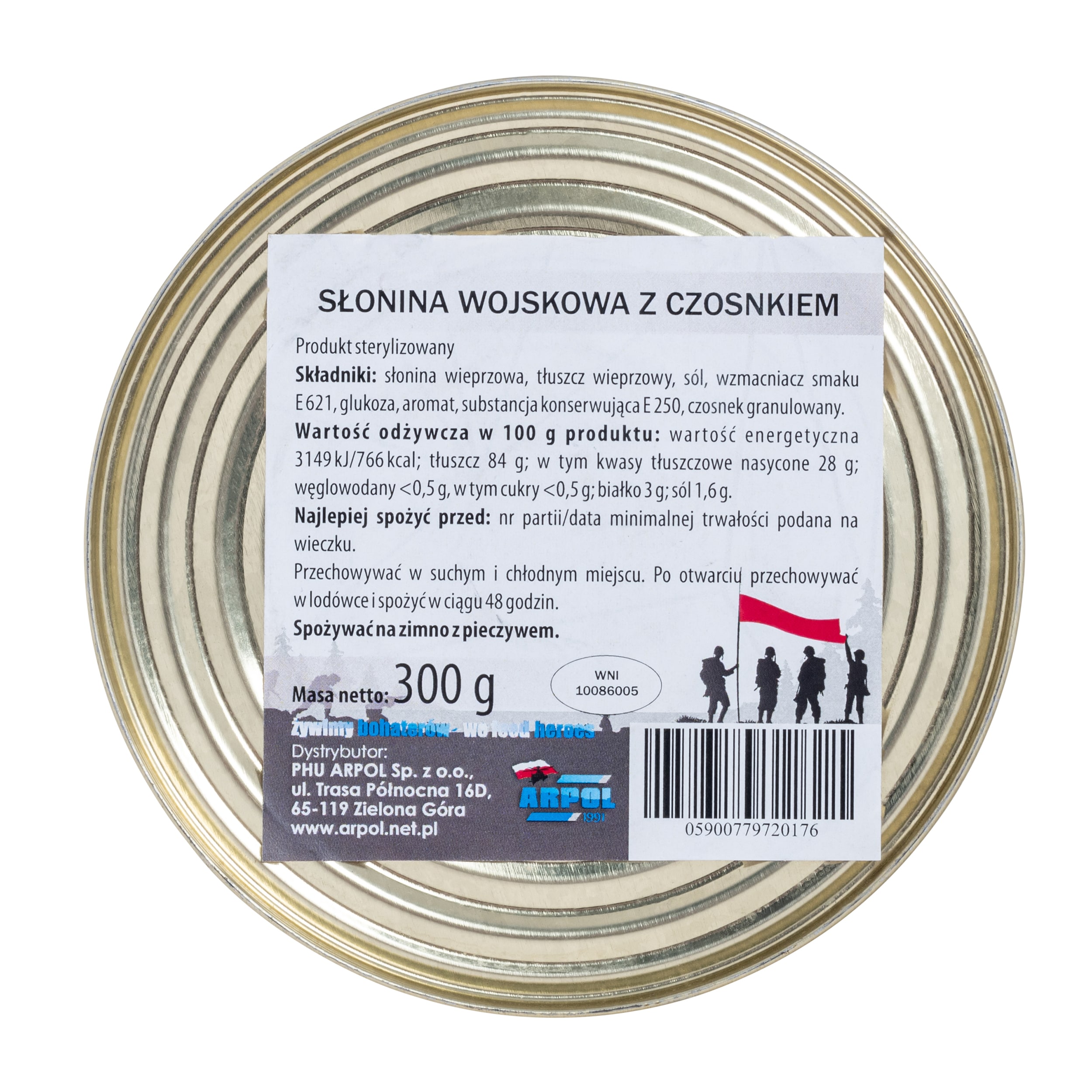 Conserves - Lardons militaires à l'ail 300 g Arpol