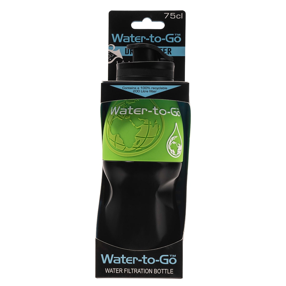 Bouteille avec filtre 750 ml Water-to-go - Green