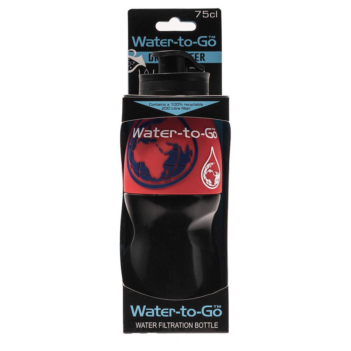 Bouteille avec filtre 750 ml Water-to-go - Red