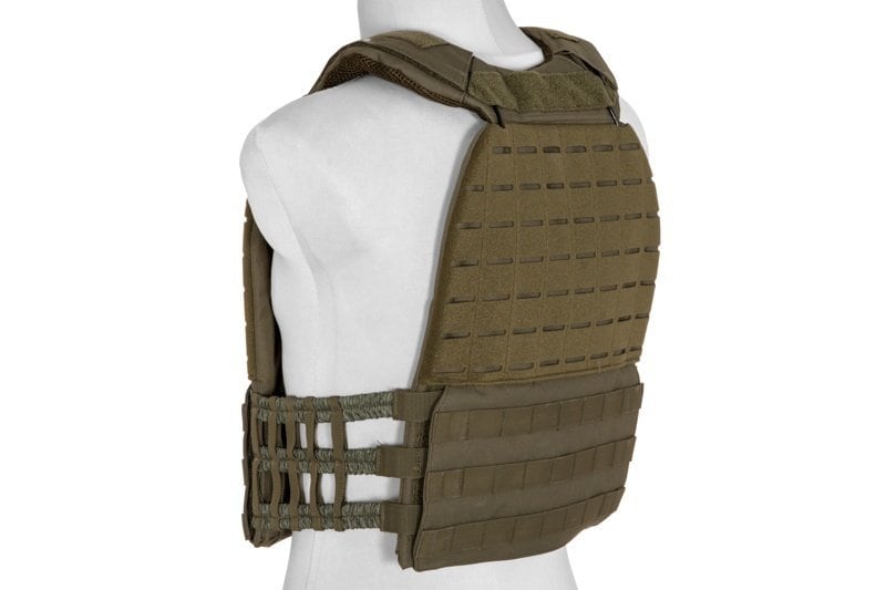 Gilet tactique de type plate carrier molle/laser-cut - Olive