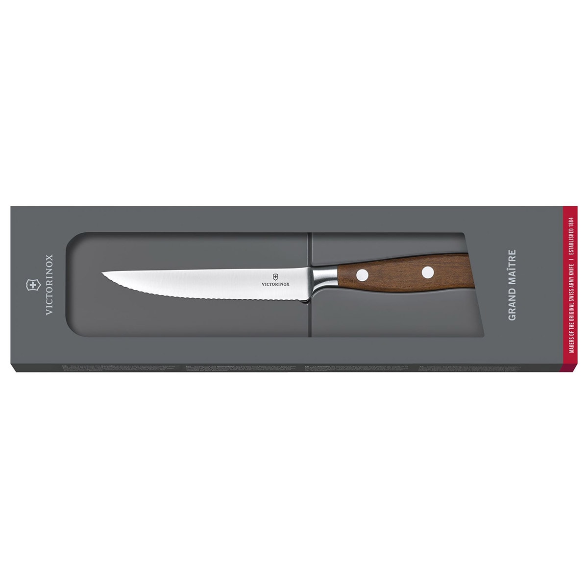 Couteau de cuisine - couteau à steak 12 cm  Grand Maitre Wood Victorinox