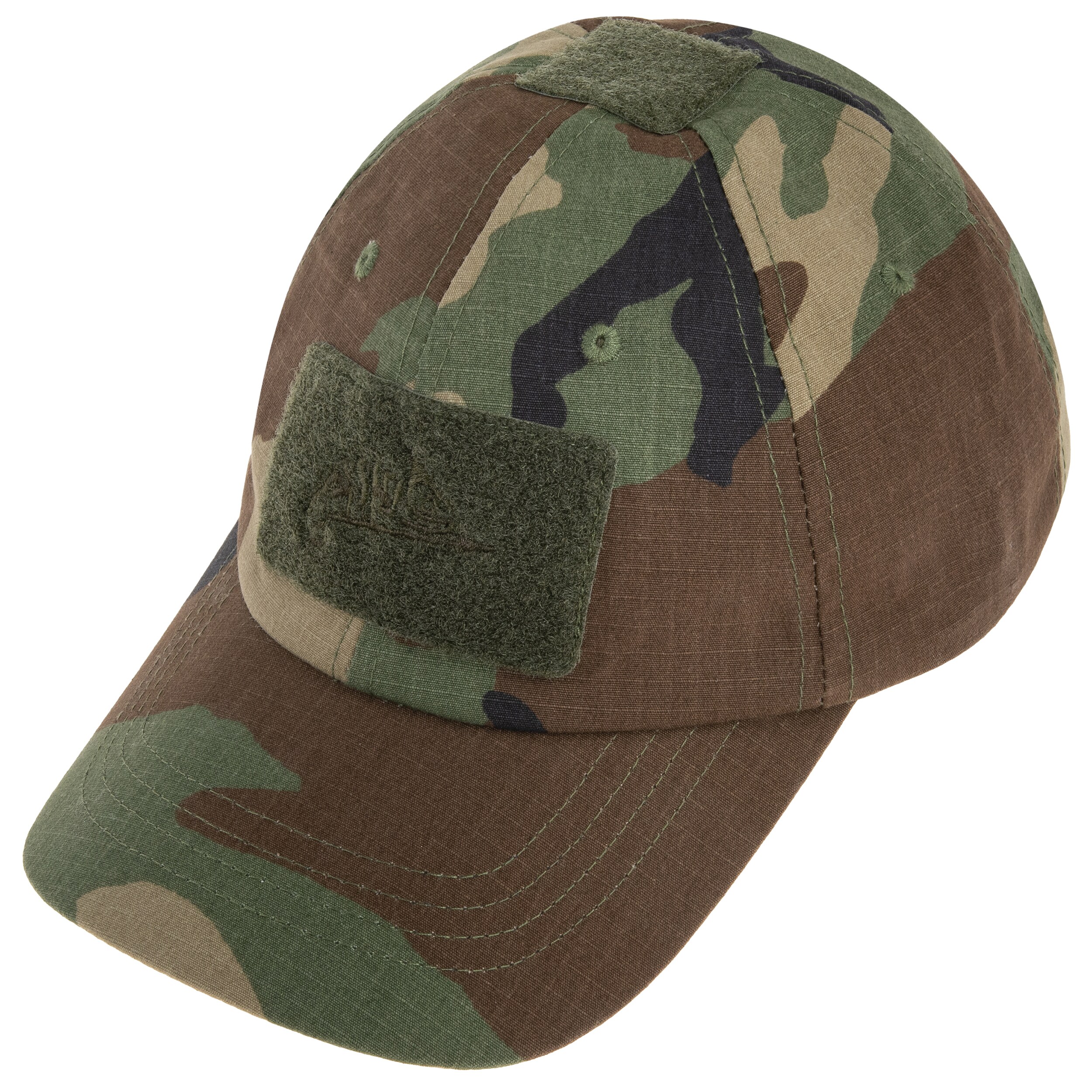 Casquette avec velcro PolyCotton Rip-Stop Helikon - US Woodland