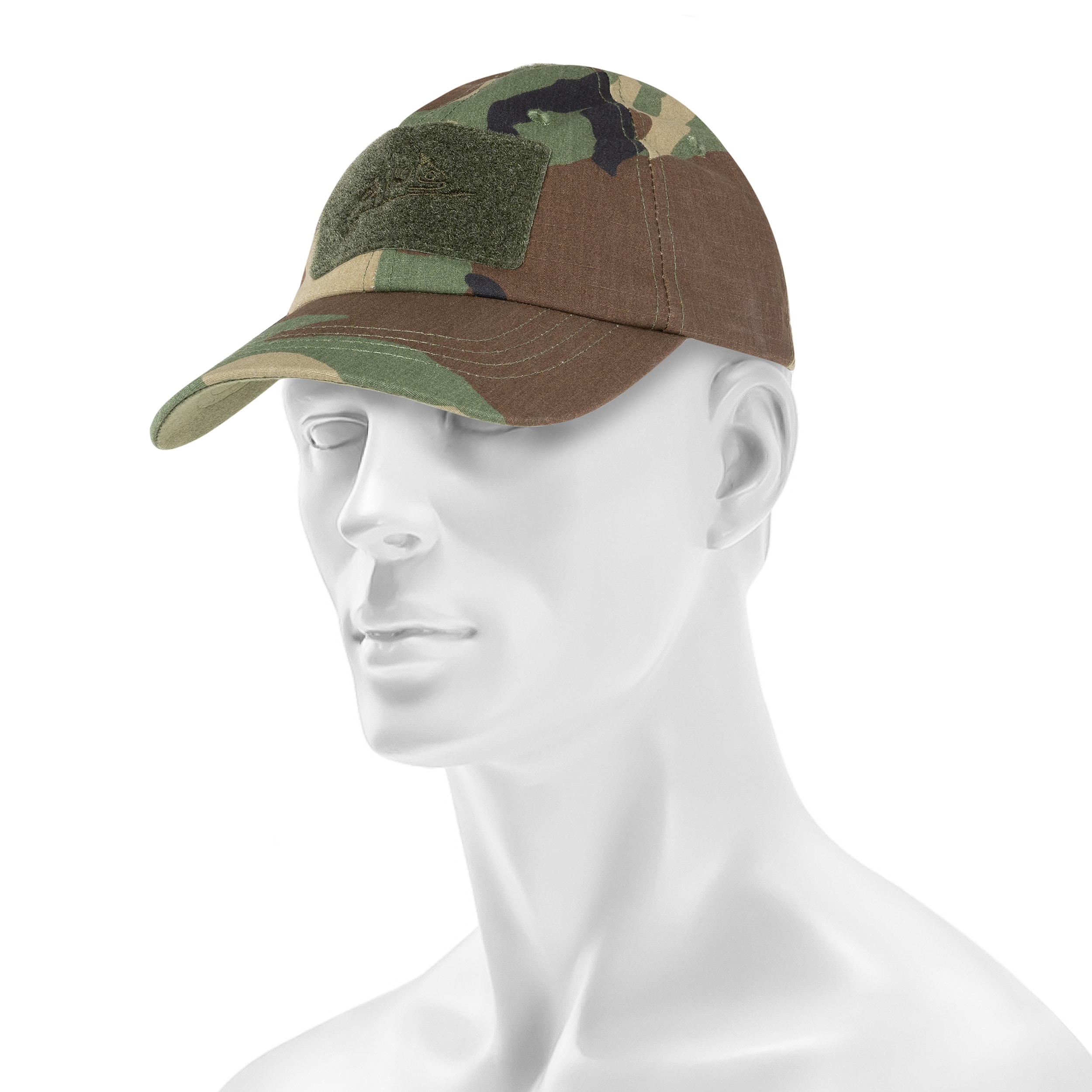 Casquette avec velcro PolyCotton Rip-Stop Helikon - US Woodland