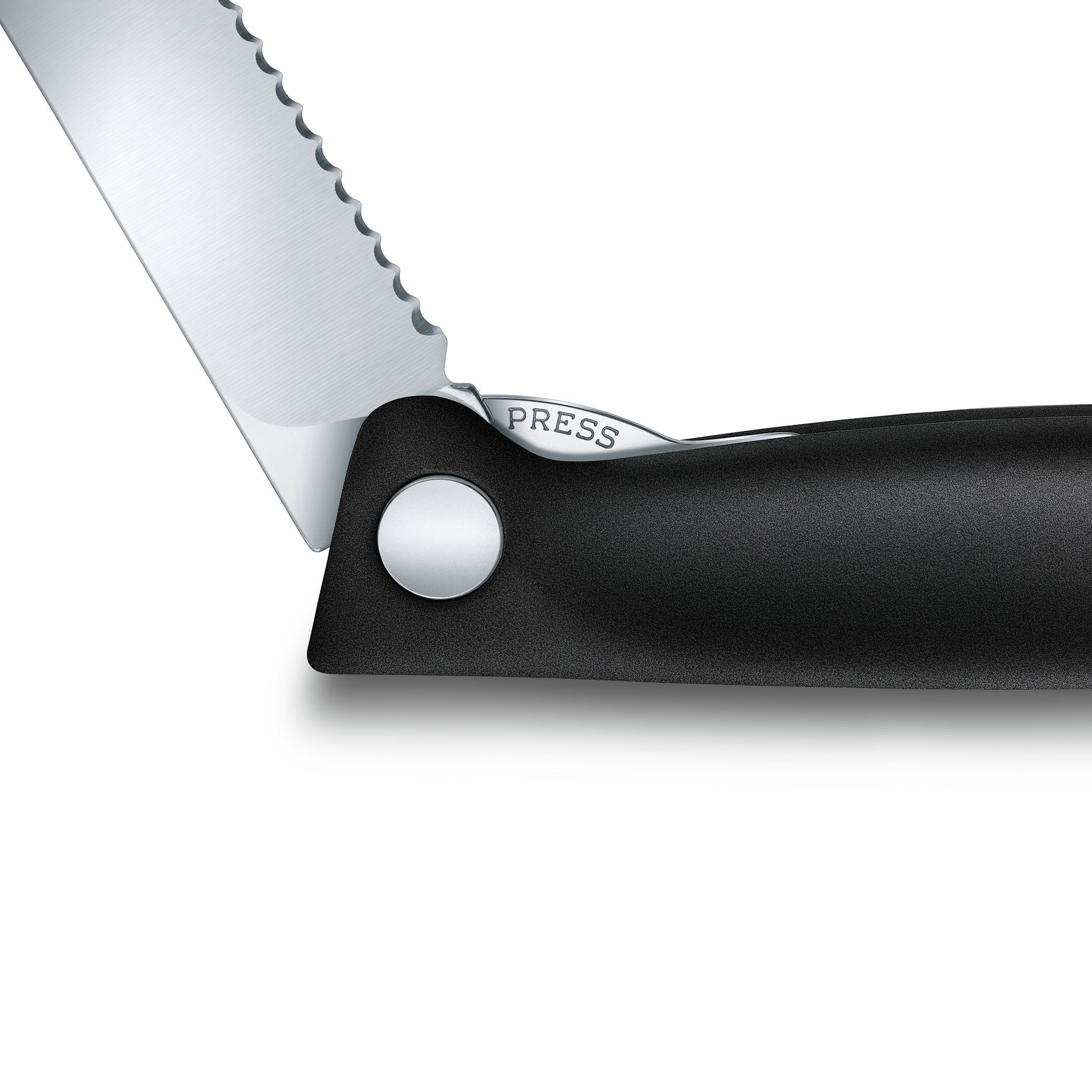 Couteau de cuisine pliant - lame dentelée avec pointe arrondie Victorinox - Black