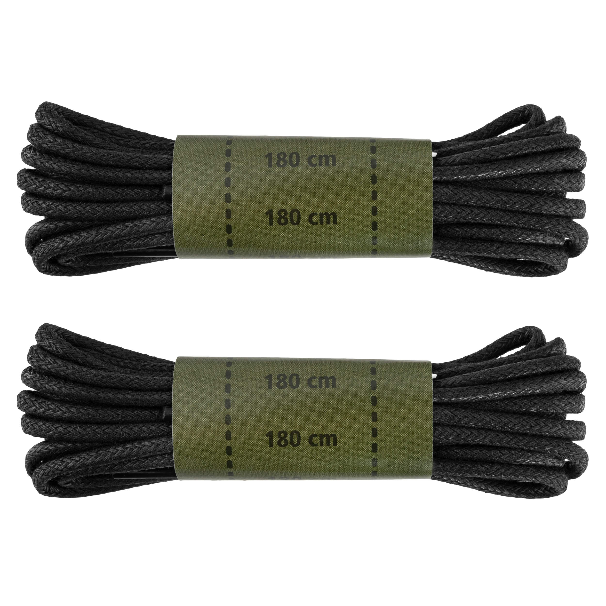 Lacets cirés 180 cm - 2 paires Mil-Tec - Black