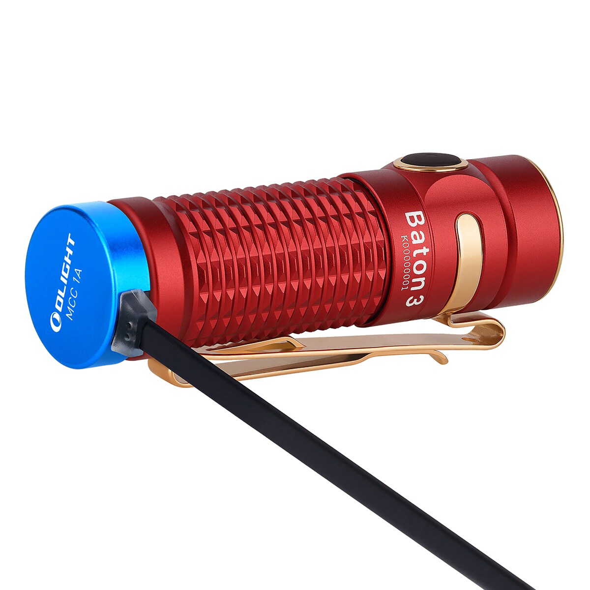 Lampe de poche rechargeable Baton 3 - 1200 lumens Olight - Red