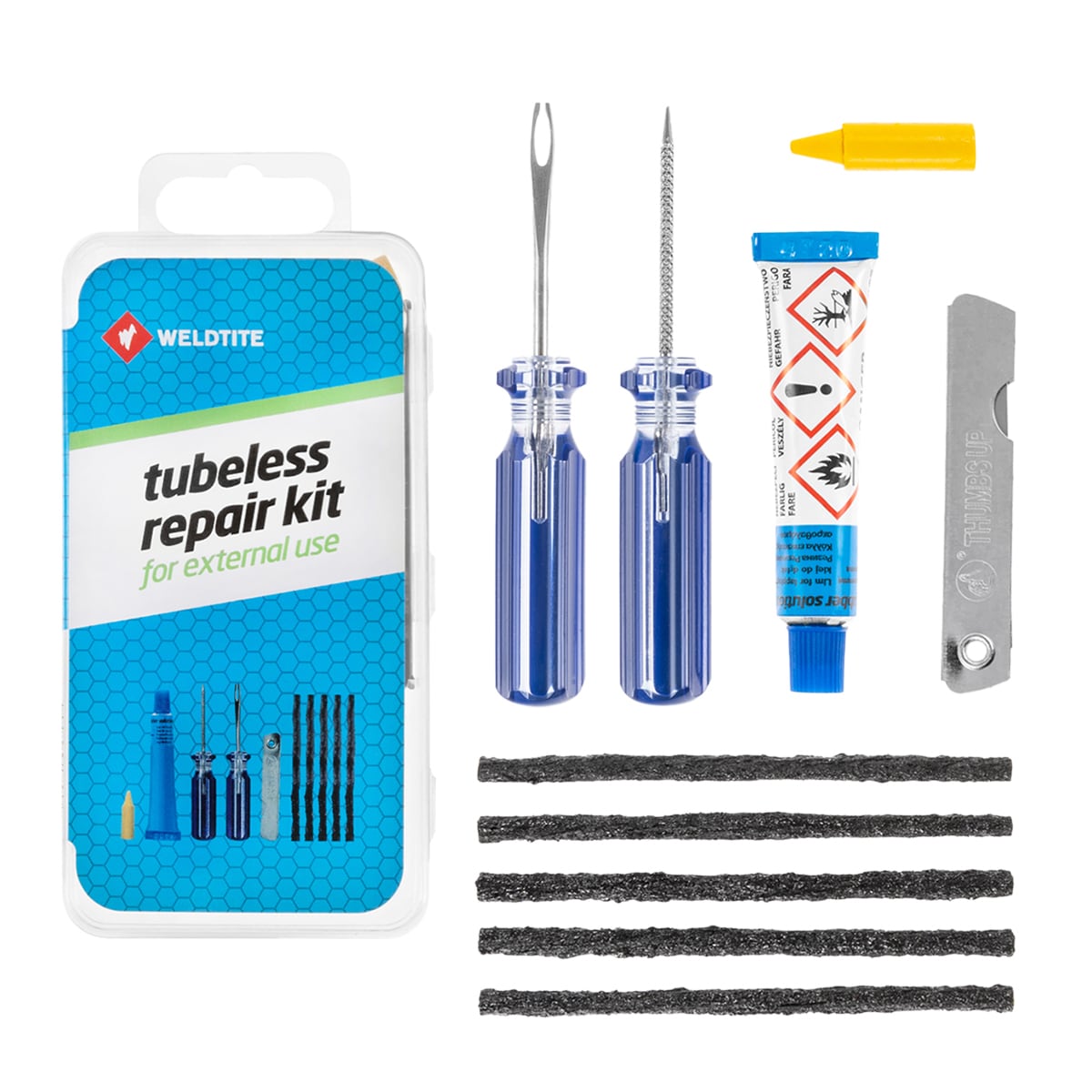 Kit de réparation pour pneus sans chambre à air Repair Weldtite 