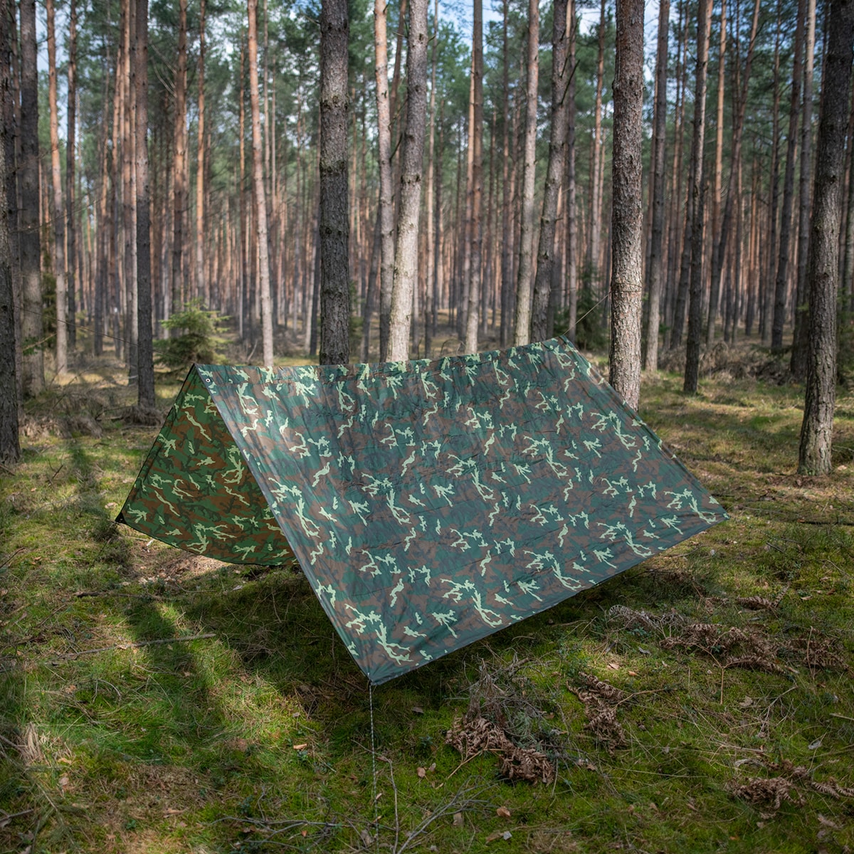 Bâche de bivouac Tarp 3x3 MFH - Woodland