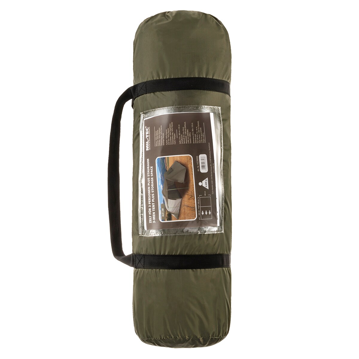 Tente 3 personnes avec vestibule Mil-Tec - Olive