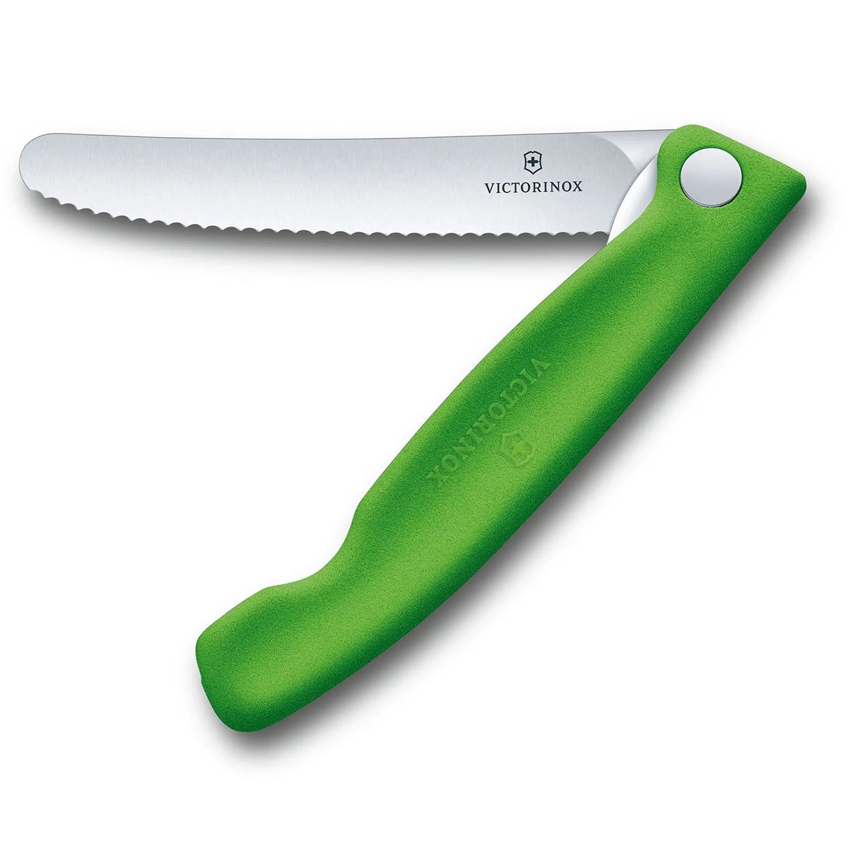 Couteau de cuisine pliant - lame dentelée avec pointe arrondie Victorinox - Green