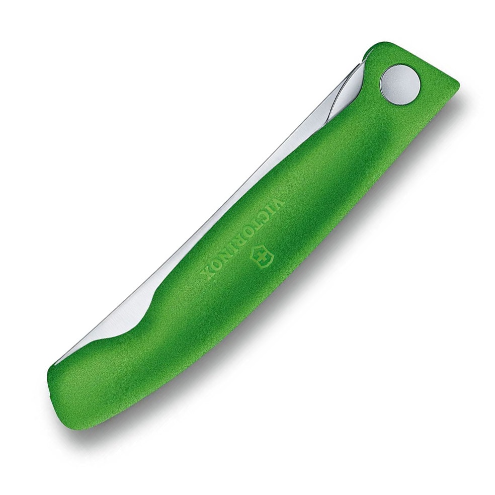 Couteau de cuisine pliant - lame dentelée avec pointe arrondie Victorinox - Green