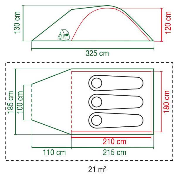 Tente 3-personnes Darwin 3 Plus Coleman - Grey 