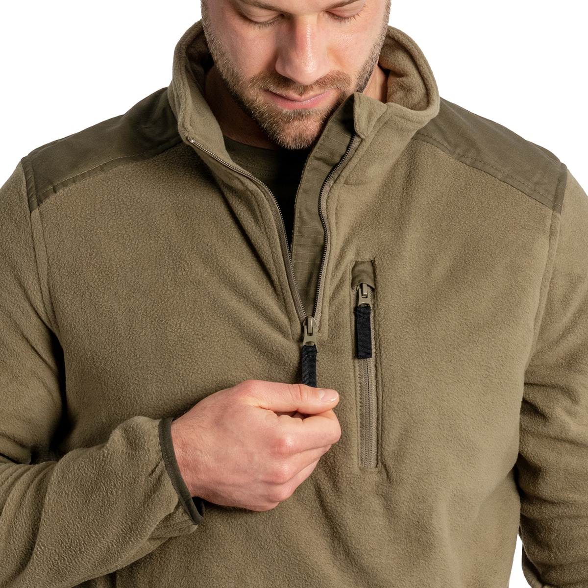 Polaire Fleece Troyer Ripstop Brandit - Olive