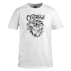 T-shirt CloMod Flower Heart Pentagon - White
