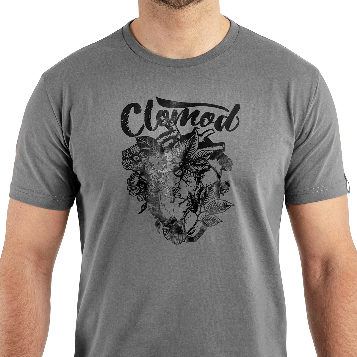 T-shirt CloMod Flower Heart Pentagon  - Wolf Grey