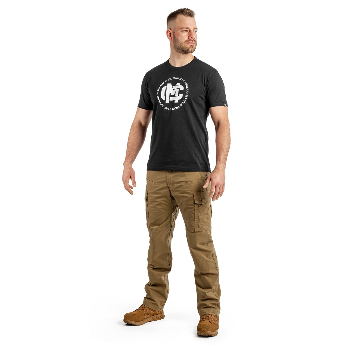 T-shirt CloMod Initials Pentagon - Black