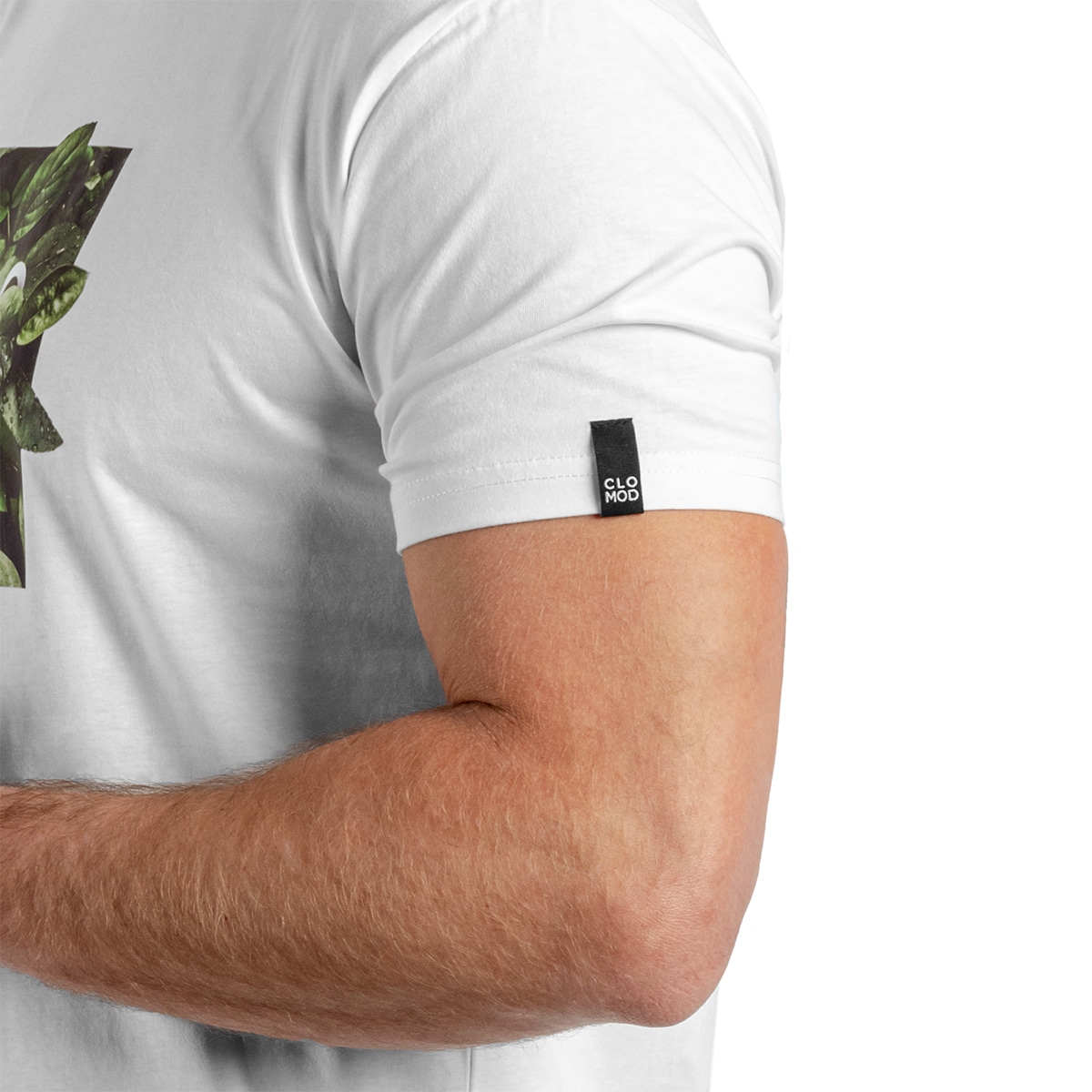 T-shirt CloMod Leaves Pentagon - White