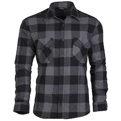 T-shirt Flannel Shirt Light Longsleeve Mil-Tec - Black/Gray