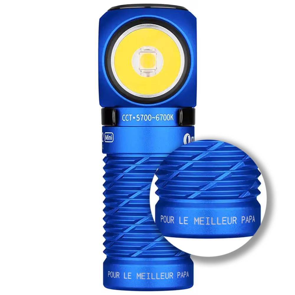 Lampe  frontale et angle Perun 2 Mini Neutral  avec bandeau 1100 lumens Olight - White Blue 