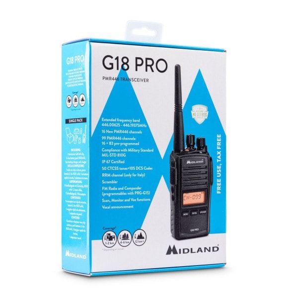 Radiotéléphone G18 Pro PMR Midland - Black