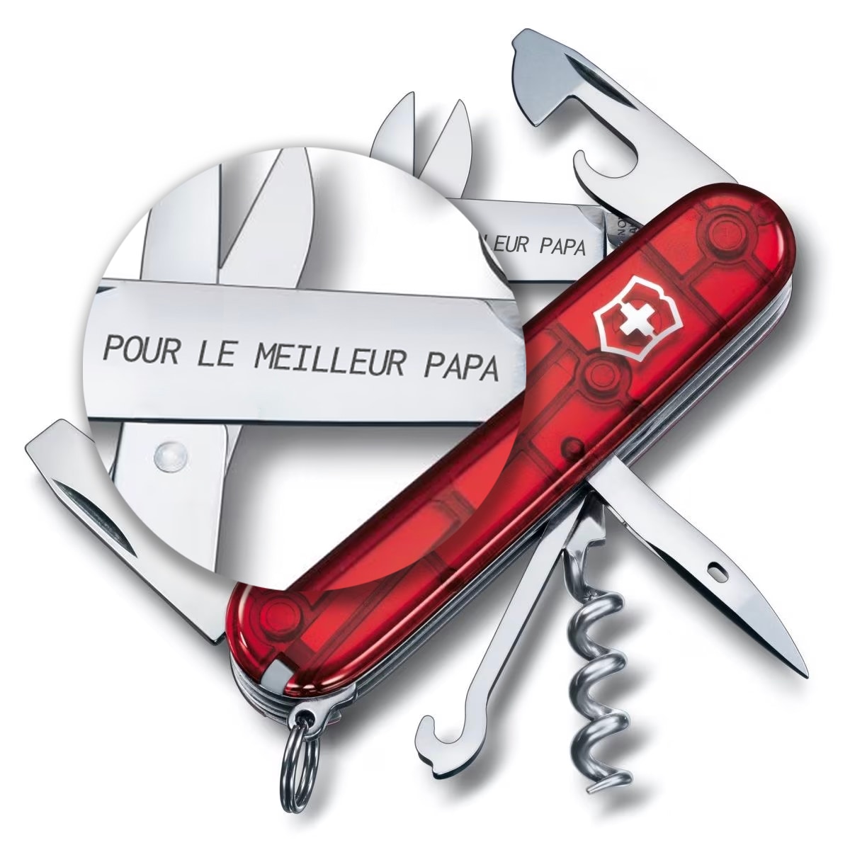 Couteau de poche Climber Victorinox Transparent Red