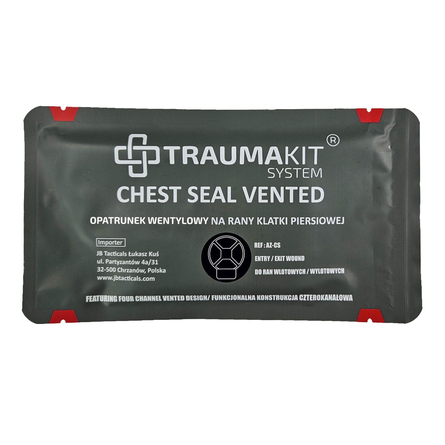 Pansement ventilé Trauma Kit Chest Seal Vented AedMax