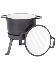 Chaudron en fonte émaillée 3en1 10 L Rossner Chaudron en fonte émaillée 3en1 10 L Rossner