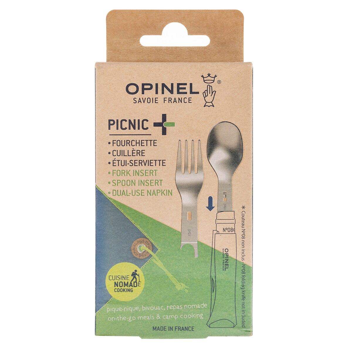 Set de couverts Nomad Plus Picnic pour couteau No.08 Opinel 