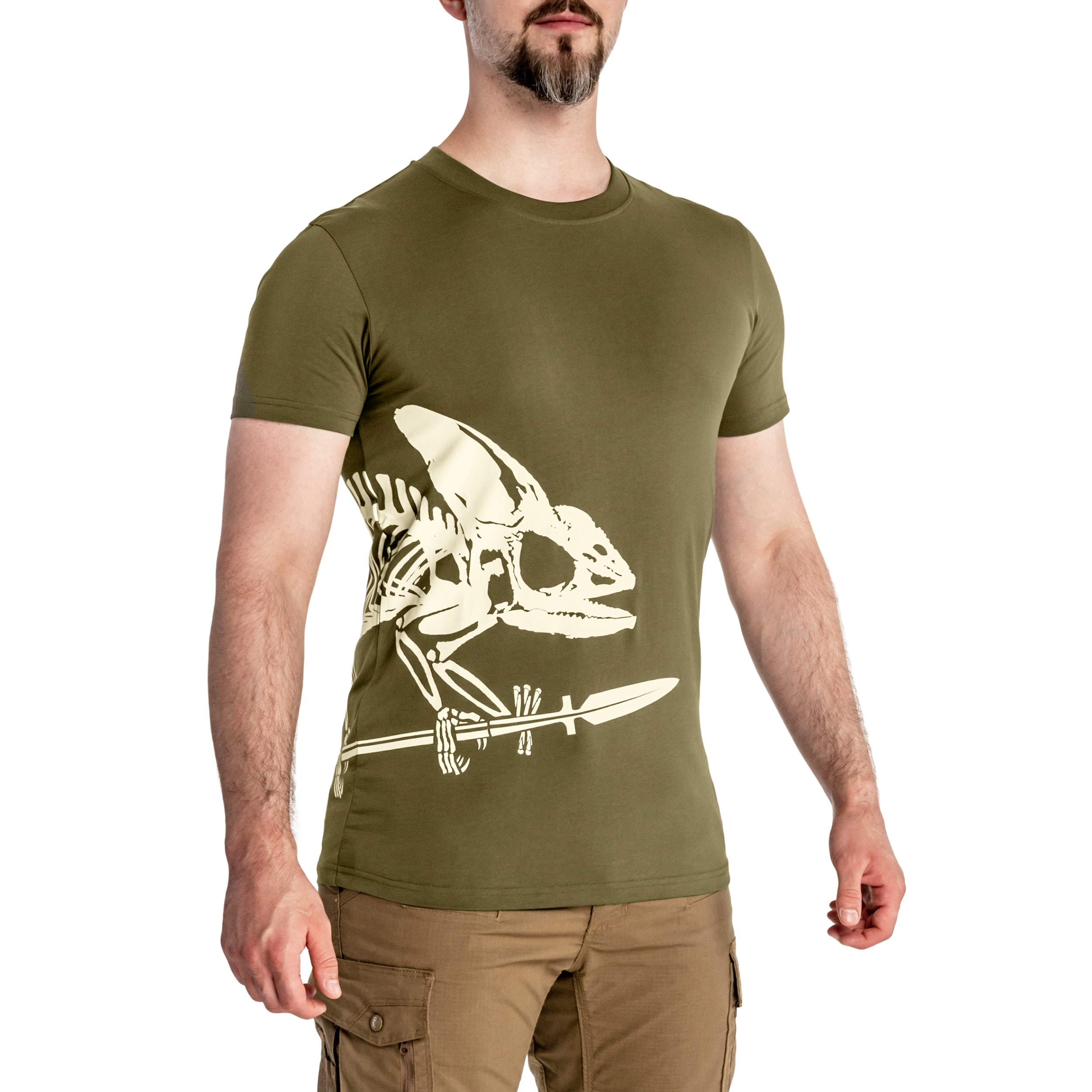 T-shirt Full Body Skeleton Helikon - Olive Green